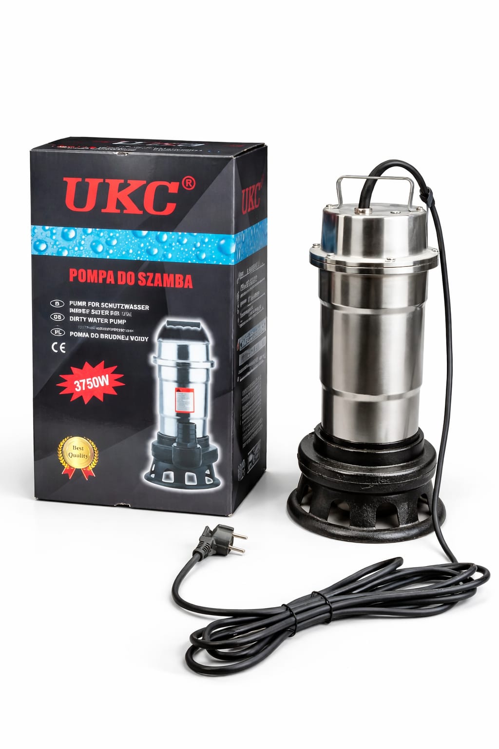 Edelstahl-Schmutzwasser-Tauchpumpe 3750 W